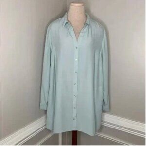 J. Jill Long Sleeve Mint Colored Button Up Shirt Size 1X